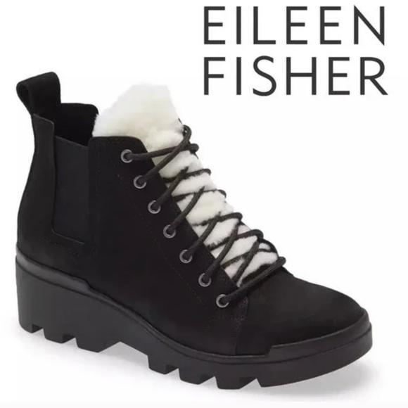 NWT Eileen Fisher Calm Lug Sole boot 6 1/2 - Picture 1 of 9